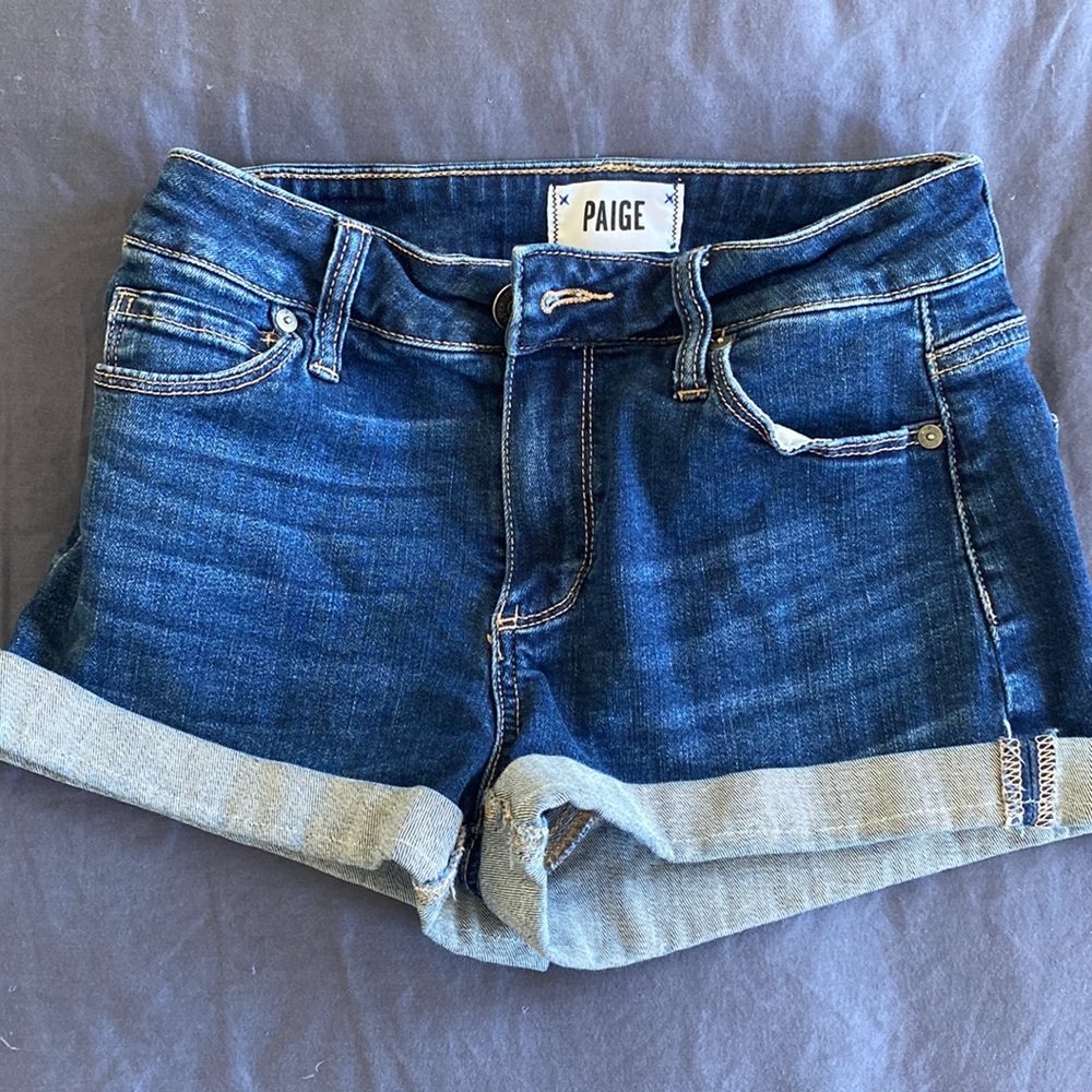 Paige cuffed denim shorts (sz 24)